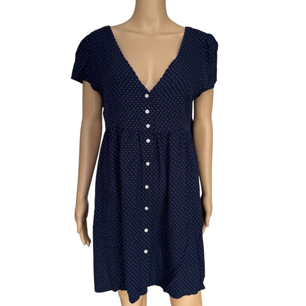 Denim & Supply Ralph Lauren Women's New Star Print Babydoll Blue Dress XL - Picture 2 of 9